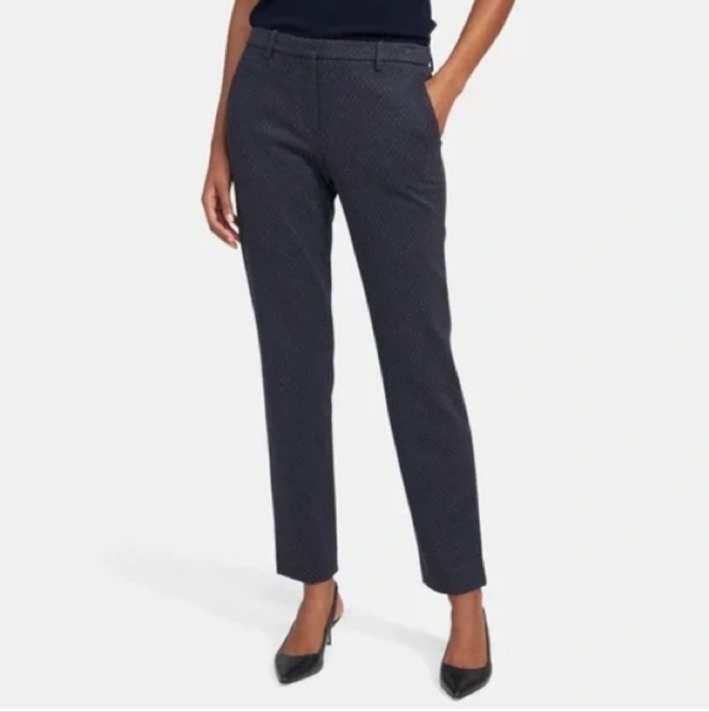 Theory Tailored Trouser In Trellis Knit